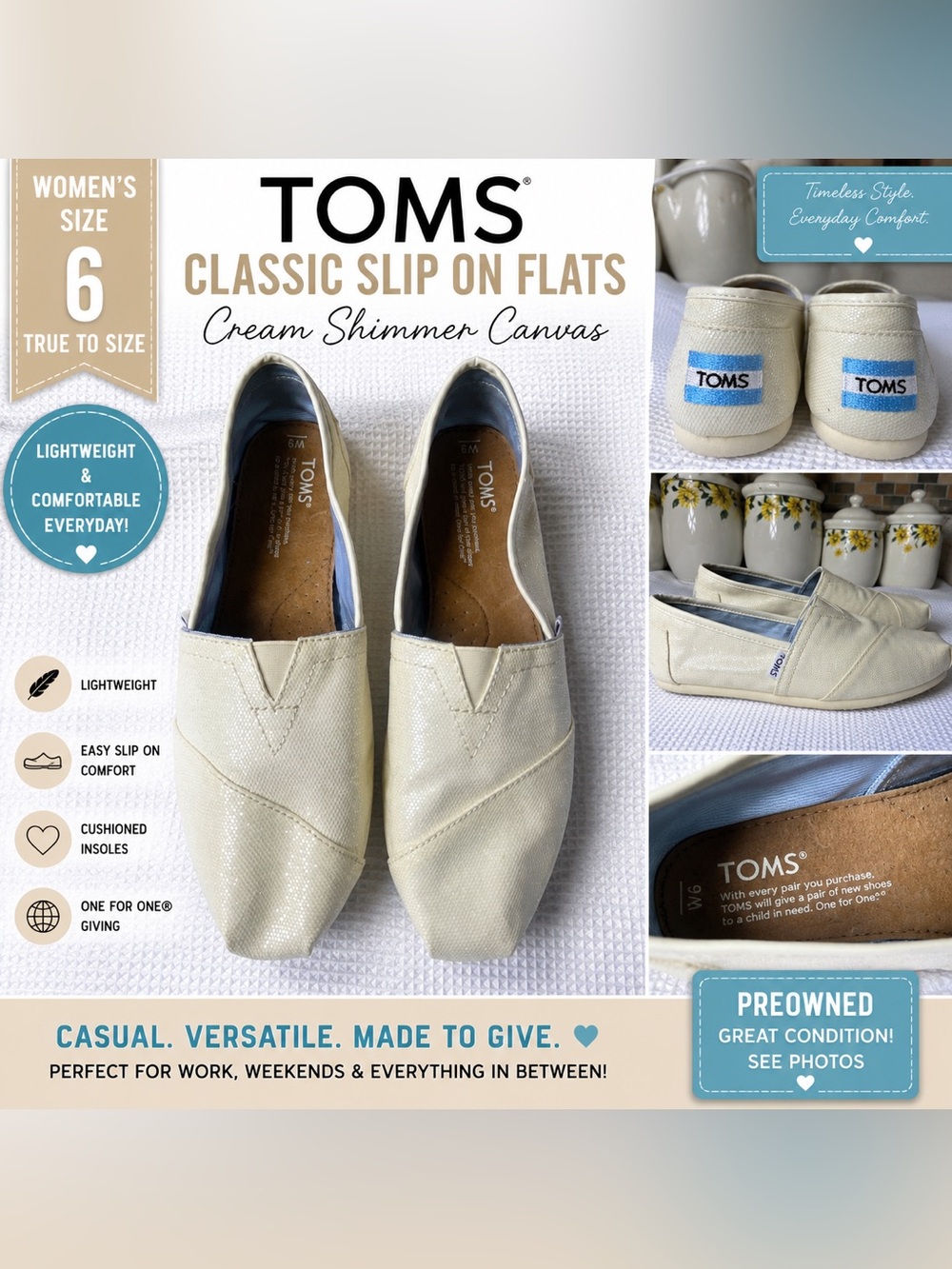 TOMS W9 ivory shimmery TOMS.